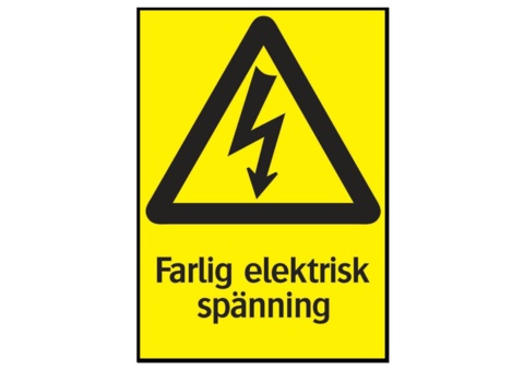 Warning signs, 30 pcs - Systemtext, Dangerous voltage, 210 × 297 mm