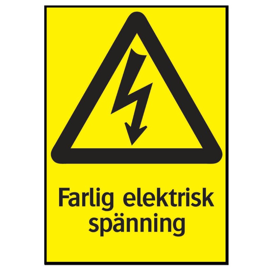 1584611-1 Varningsskyltar, 30 st - Systemtext, Farlig elektrisk spänning, 210 × 297 mm