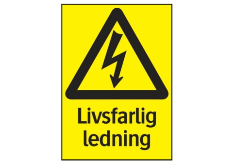 Warning signs, 30 pcs - Systemtext, Dangerous electrical line, 105 × 148 mm