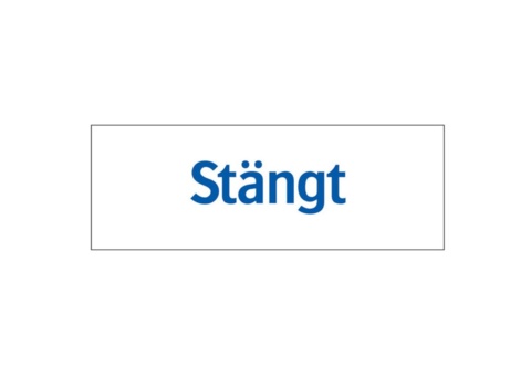 Information signs, 22 pcs - Systemtext, Stängt, 210 × 74 mm