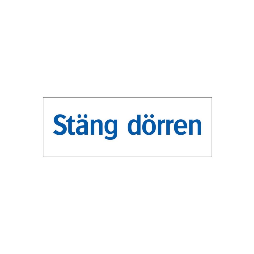 1584629-1 Informationsskyltar, 22 st - Systemtext, Stäng dörren, 210 × 74 mm