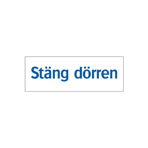 Informationsskyltar, 22 st - Systemtext, Stäng dörren, 210 × 74 mm på auktion i Skåne, Helsingborg hos PS Auction