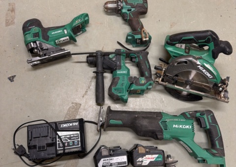 Verktygspaket med elverktyg och 4 st batterier - HiKOKI