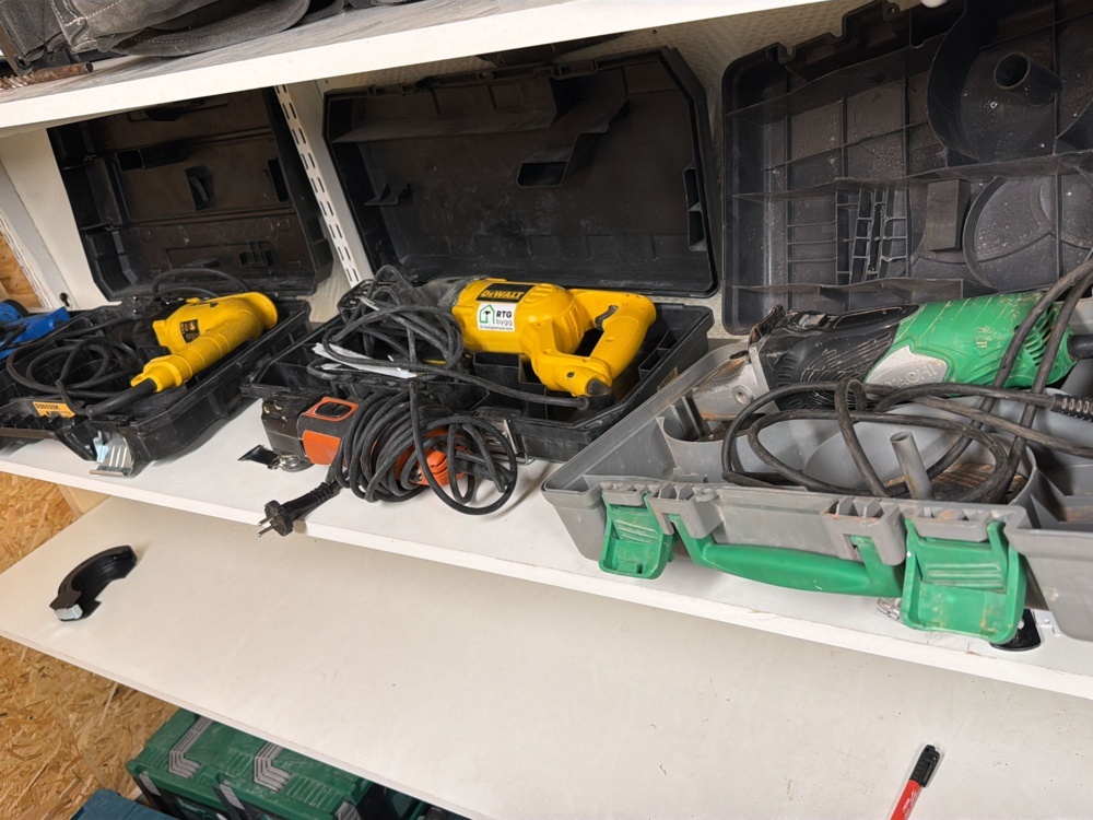 1566404-1 Mains-powered power tools 5 pcs - DeWalt, Hitachi, Fein and Biltema