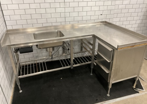 Stainless steel angled bench - Adjustable