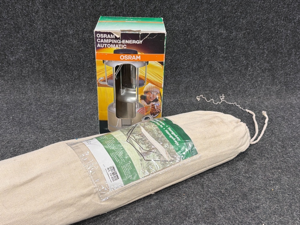 1582708-2 Campinglampa och hängmatta