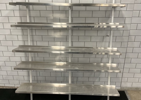 5 pcs. Stainless steel shelves with brackets