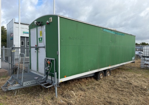 Crew trailer with interior and electrical installation
