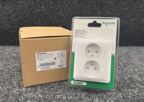 5 pcs Wall socket 2-way ungrounded screw connection, Schneider Electric