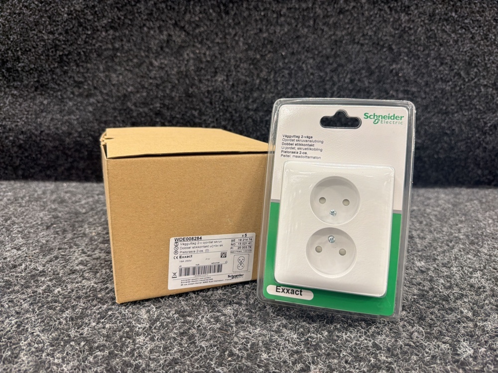 1584861-1 3 pcs Wall socket 2-way ungrounded screw connection, Schneider Electric