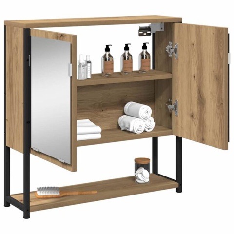 Spegelskåp Artisan Ek 60 x 16 x 60 cm Konstruerat trä. Finns i kartong ej kontrollerat på auktion i Halland, Halmstad hos PS Auction