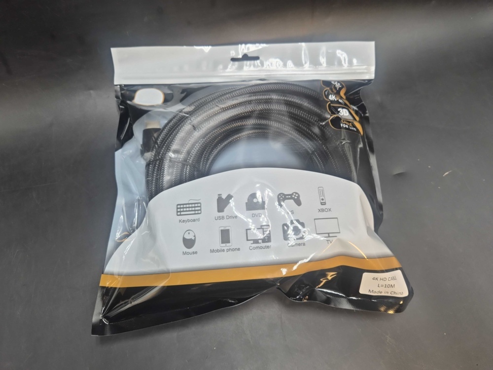 1582348-1 HDMI cables, 15 pcs - 10 m, 4K, braided cable jacket