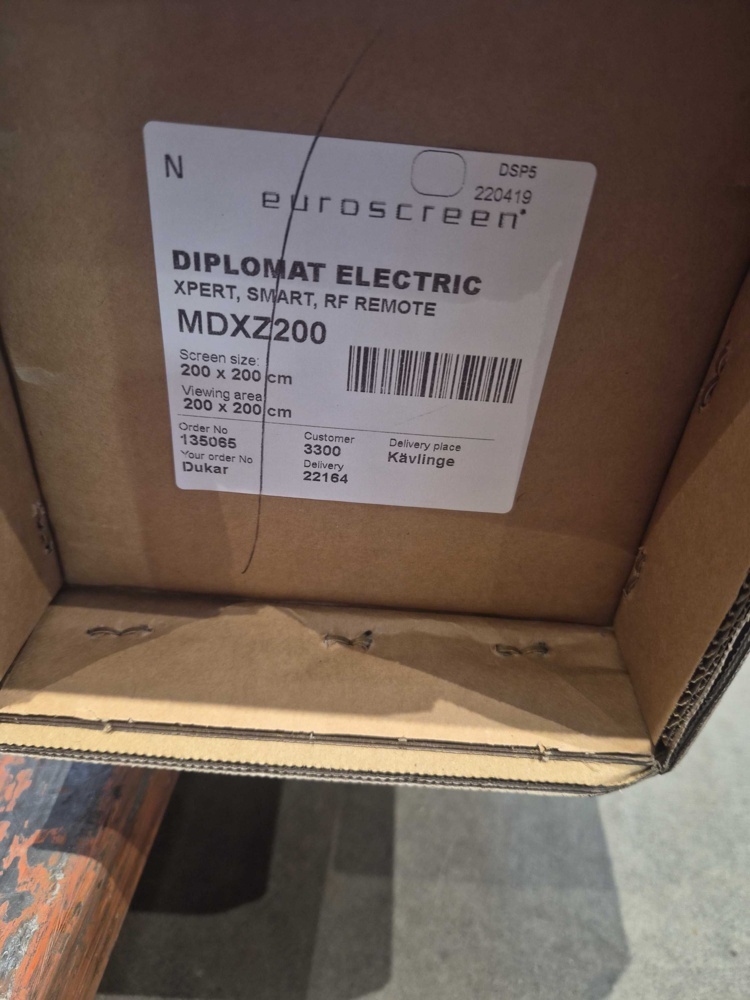 1582364-2 Motordriven projektorduk - Euroscreen Diplomat Xpert, 200 × 200 cm
