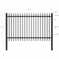 1585235-2 19.2 meter powder-coated black steel fence