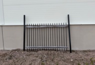 1585234 14.4 meter powder-coated black steel fence