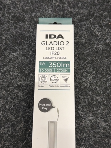 10 st Ledlister Lightab IDA Gladio 2 6W 350lm - 400mm på auktion i Västra Götaland, Svenljunga hos PS Auction