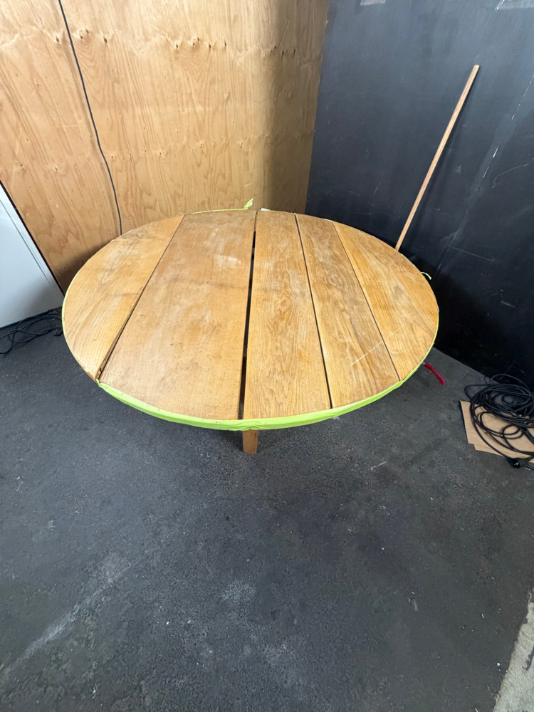 1491696-2 Colorful chairs with solid oak table