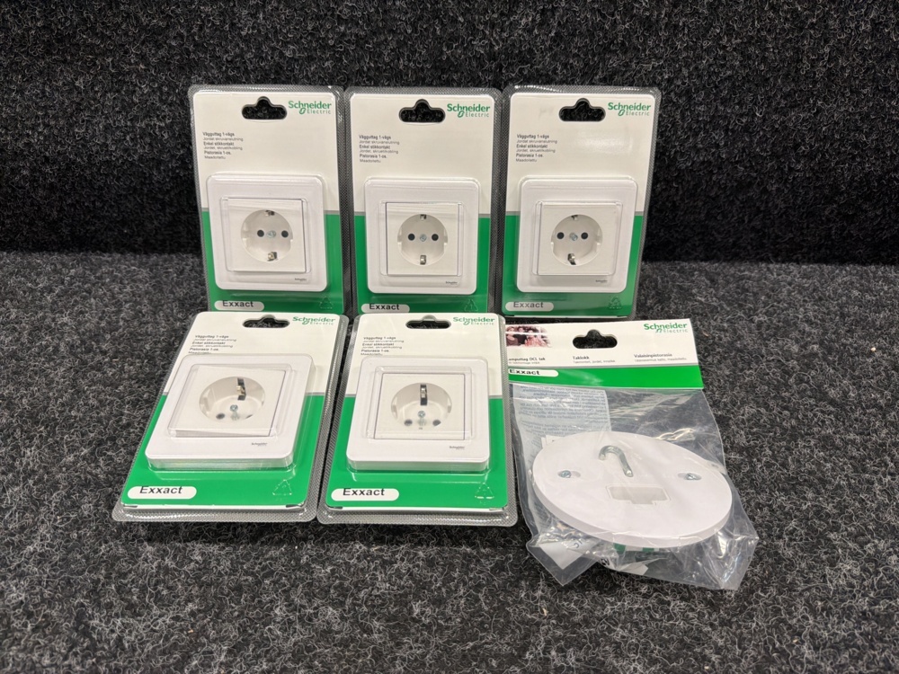 1585381-1 Lamp socket DCL ceiling & 5 pcs Wall socket 1-way grounded, Schneider Electric