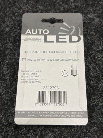 1585365-4 42 st 2-pack LED-ljus Award R5W Bau15s 2W 24V Orange