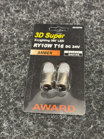 1585366-3 42 st 2-pack LED-ljus Award R5W Bau15s 2W 24V Orange