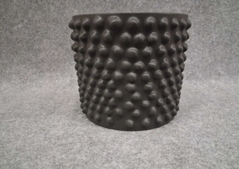 Plant pots, 4 pcs - dark, medium, decorative textured surface