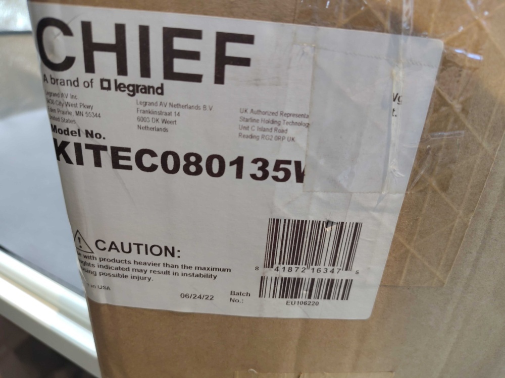 1582400-2 Ceiling projector mount - Chief KITEC080135W, white