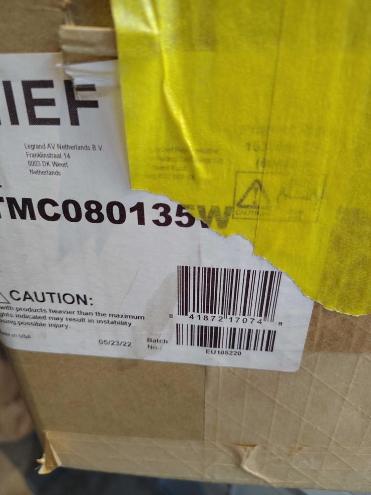 1582401-1 Projektorfäste för tak - Chief KITMC080135W, vitt