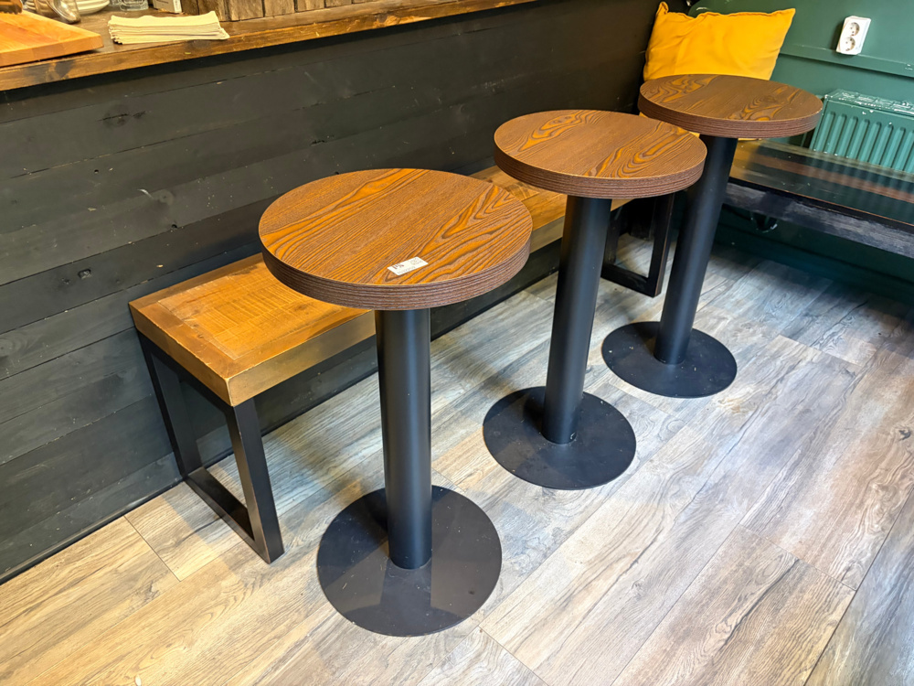 1532259-1 Café tables 5 pcs, bench and coat rack