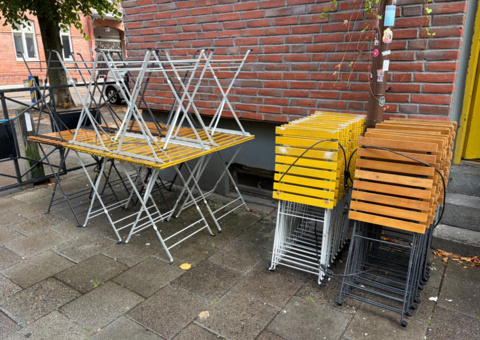 Cafe table with chairs