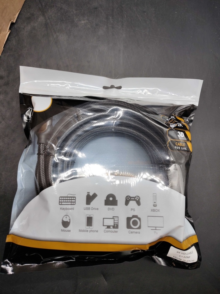 1582416-1 HDMI cables, 15 pcs - 10 m, 4K, braided cable jacket