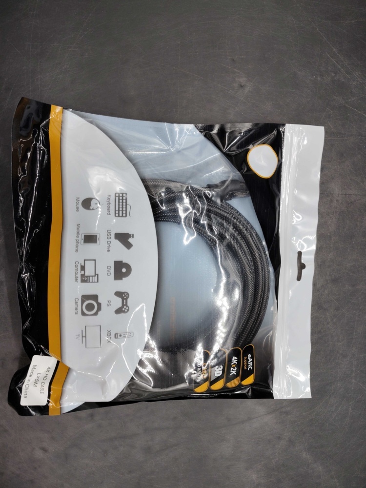 1582417-1 HDMI-kablar, 30 st - 5 m, 4K, flätad kabelmantel