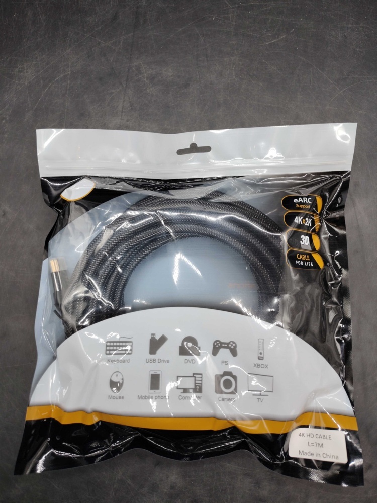1582425-1 HDMI-kablar, 20 st - 7 m, 4K, flätad kabelmantel