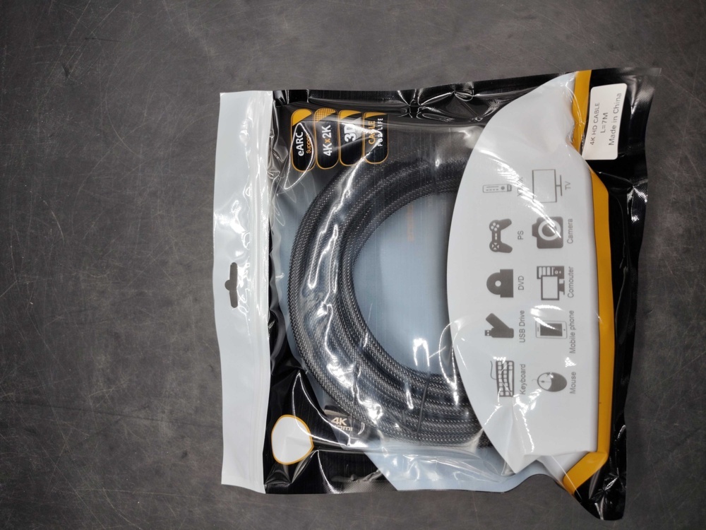 1582427-1 HDMI-kablar, 20 st - 7 m, 4K, flätad kabelmantel