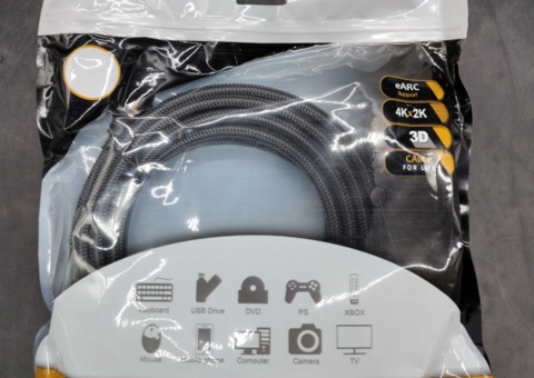 HDMI-kablar, 25 st - 5 m, 4K, flätad kabelmantel