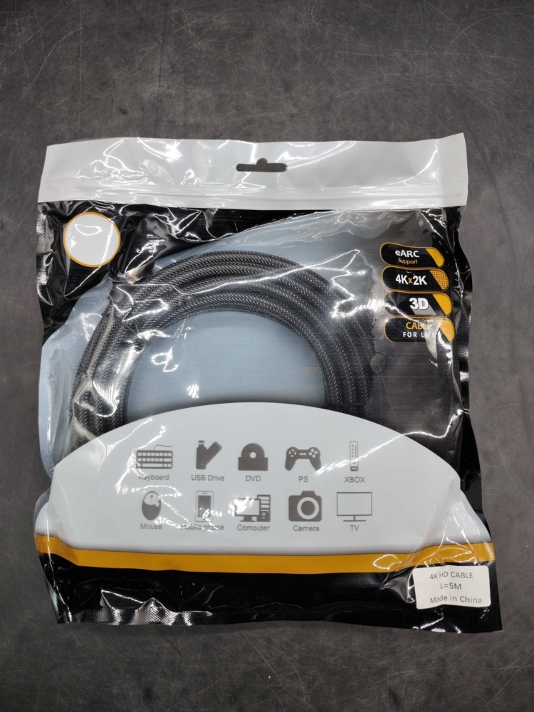 1582429-1 HDMI cables, 25 pcs - 5 m, 4K, braided cable jacket