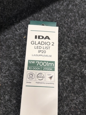 10 st Ledlister Lightab IDA Gladio 2 12W 700lm - 800mm på auktion i Västra Götaland, Svenljunga hos PS Auction