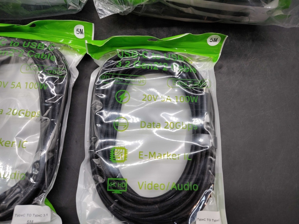 1582431-2 USB-C-kablar, 22 st - USB-C till USB-C, 5 m, 100 W