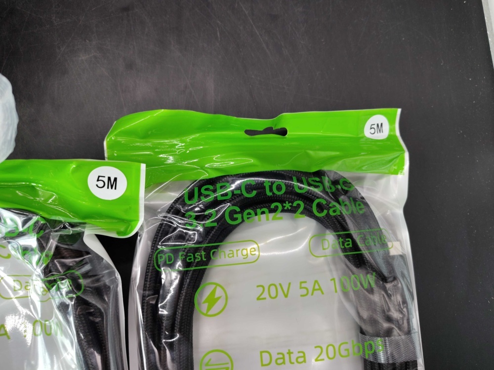1582433-2 USB-C cables, 15 pcs - USB-C to USB-C, 5 m, 100 W