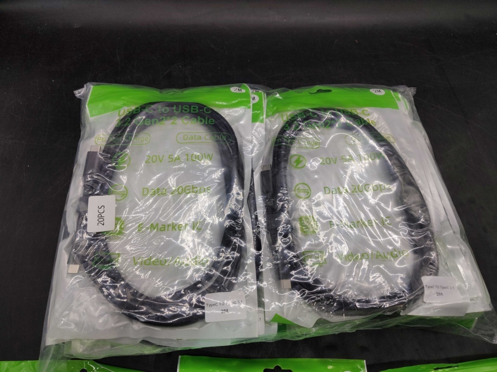 1582435-2 USB-C cables, 24 pcs - USB-C to USB-C, 2 m, 100 W