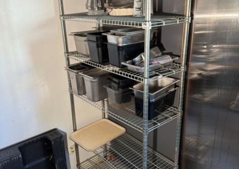 Storage shelf with contents