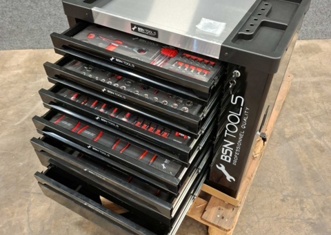 Tool cabinet filled with tools BSN Tools RS-GCX-6D01 - 6 drawers with wheels