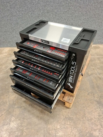 Verktygsskåp fylld med verktyg BSN Tools RS-GCX-6D01 - 6 lådor med hjul på auktion i Västra Götaland, Svenljunga hos PS Auction