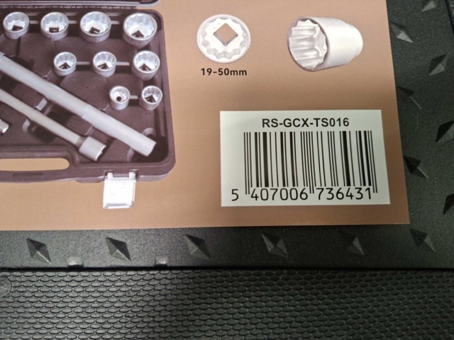 1585605-6 Hylsnyckelsats BSN Tools RS-GCX-TS016 - 16-delar 3/4"