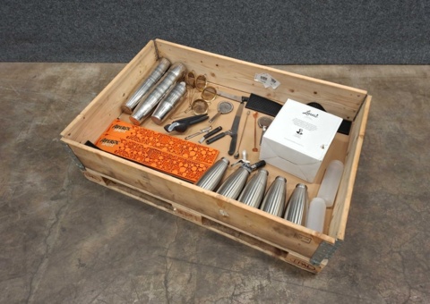 Bar mats, stainless steel shakers, carafes etc.