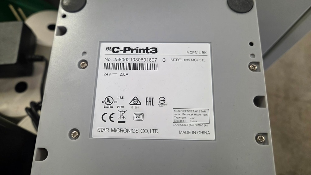 1563469-2 Kvittoskrivare med pappersrullar - Star Micronics mC-Print3 MCP31L, 2 st