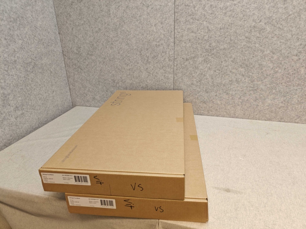 1564893-1 2 new white String display cabinets
