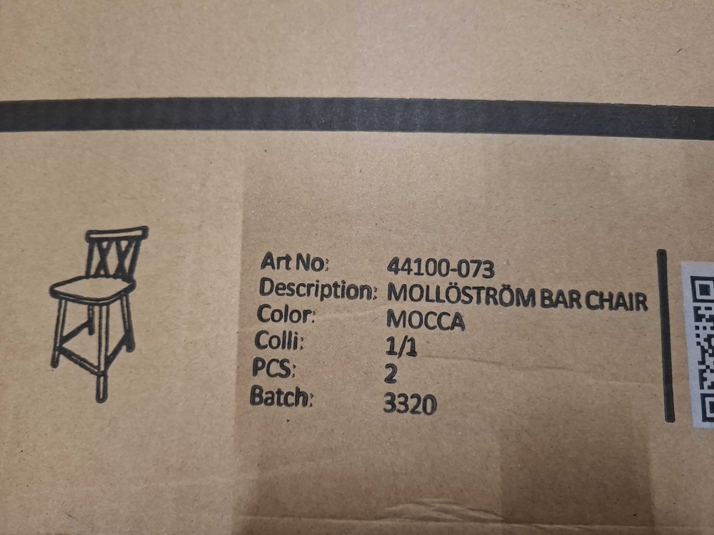 1584890-2 Bar chairs, 2 pcs - Mollöström, mocha, cross back