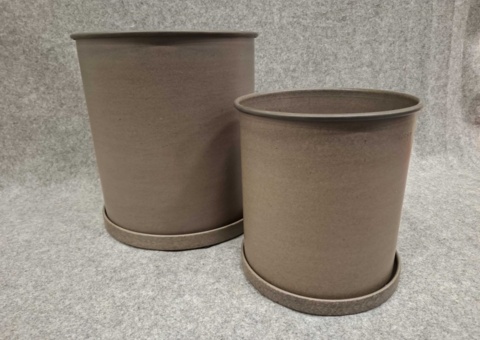 Plant pots with saucers - DBKD Plant Pot Large, brown, two sizes