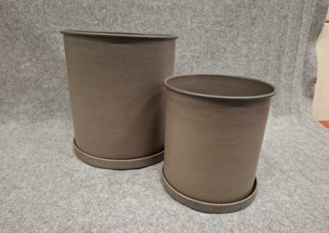 Plant pots with saucers - DBKD Plant Pot Large, brown, two sizes