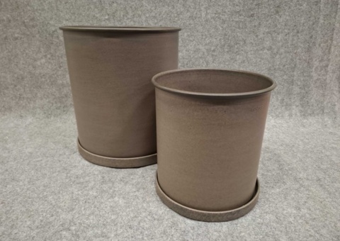 Plant pots with saucers - DBKD Plant Pot Large, brown, two sizes